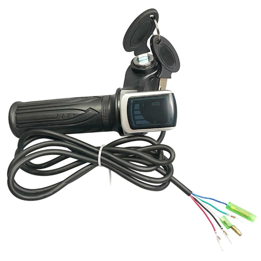 

36V/48V/60V Electric Scooter Throttle Grip With Key Lock Power Indicator Motorcycle Scooter Handle Accelerator Pedal Lock