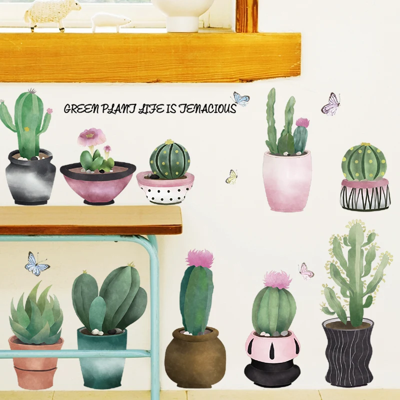 Настенные наклейки на тропические елки с зелеными листьями украшение для