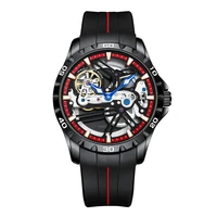 ailang special design transparent case skeleton sport luxury watch men mechanical watch rubber band automatic tourbillon watches
