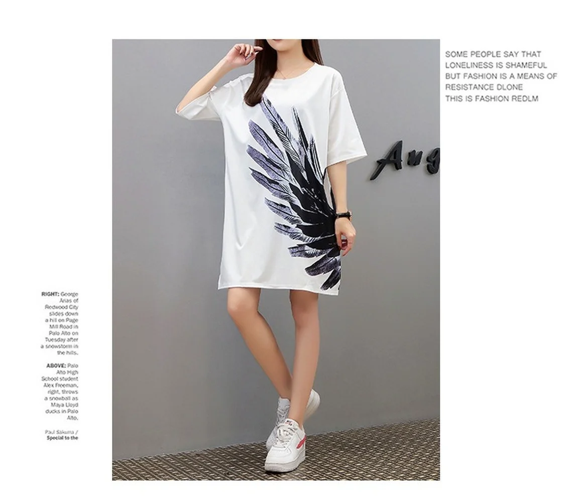 

Donsignet Fashion Women's Loose Plus Size T-shirt Casual Round Neck Pullover Ice Silk Cartoon Print Oversized T-shirt Crop Top