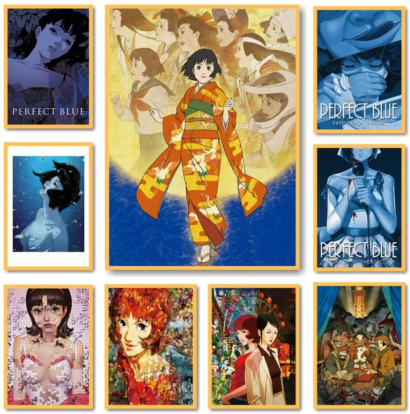 

36 Designs Kon Satoshi Anime Movie White paper Poster Painting Abstract Wall Sticker