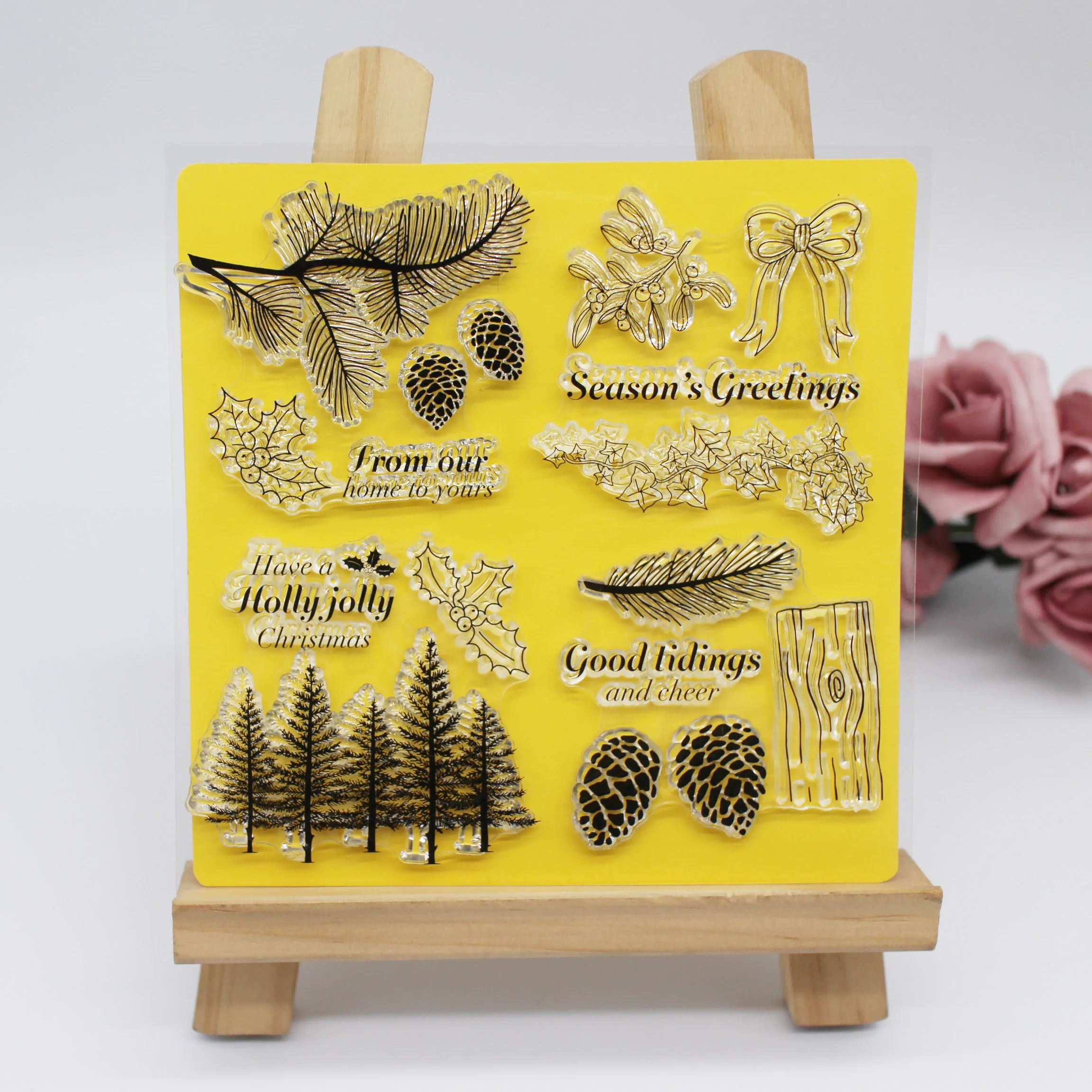 Всесезонные приветственные прозрачные штампы печать для скрапбукинга