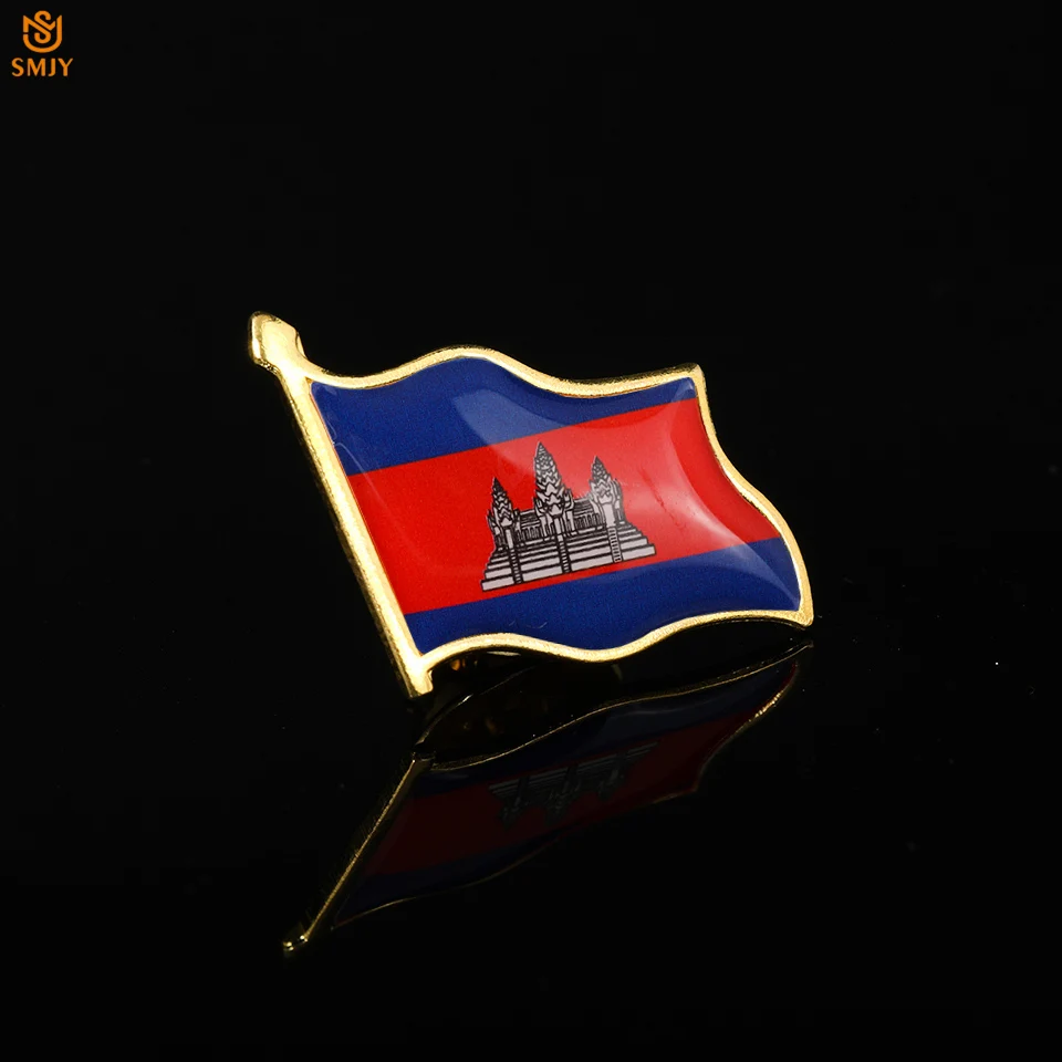 Азиатская страна брошь Королевство Камбоджа Национальный флаг металлическая