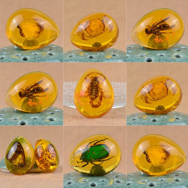 Смола Янтарная бабочка скорпион крабы муравьи паук насекомое каменное ожерелье