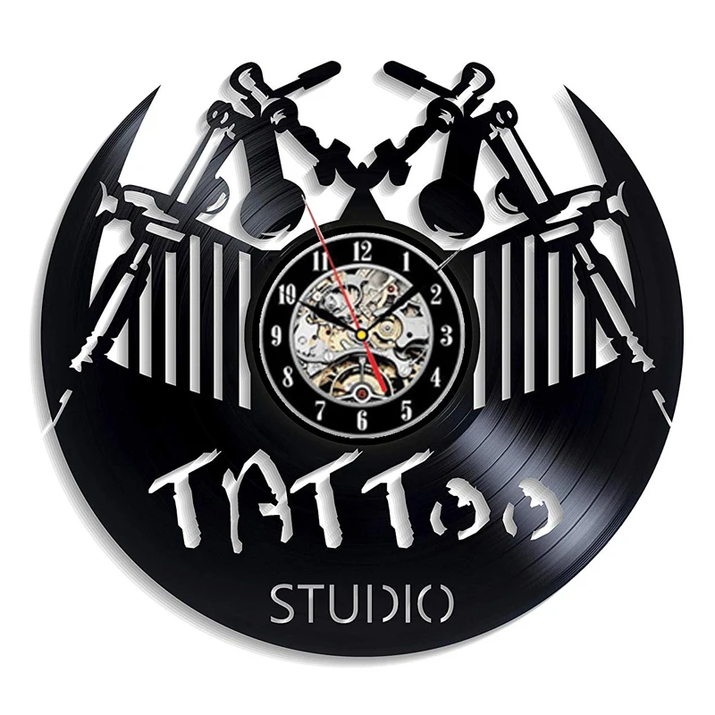 Виниловые настенные часы Clcok для тату студии современный дизайн салон Шоп