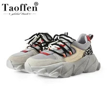 Taoffen 2020 Ins Hot Sale New Arrival Leopard Sneakers Thick Bottom Fashion Daily Outdoor Brand Shoes Women Footwear Size 35-42