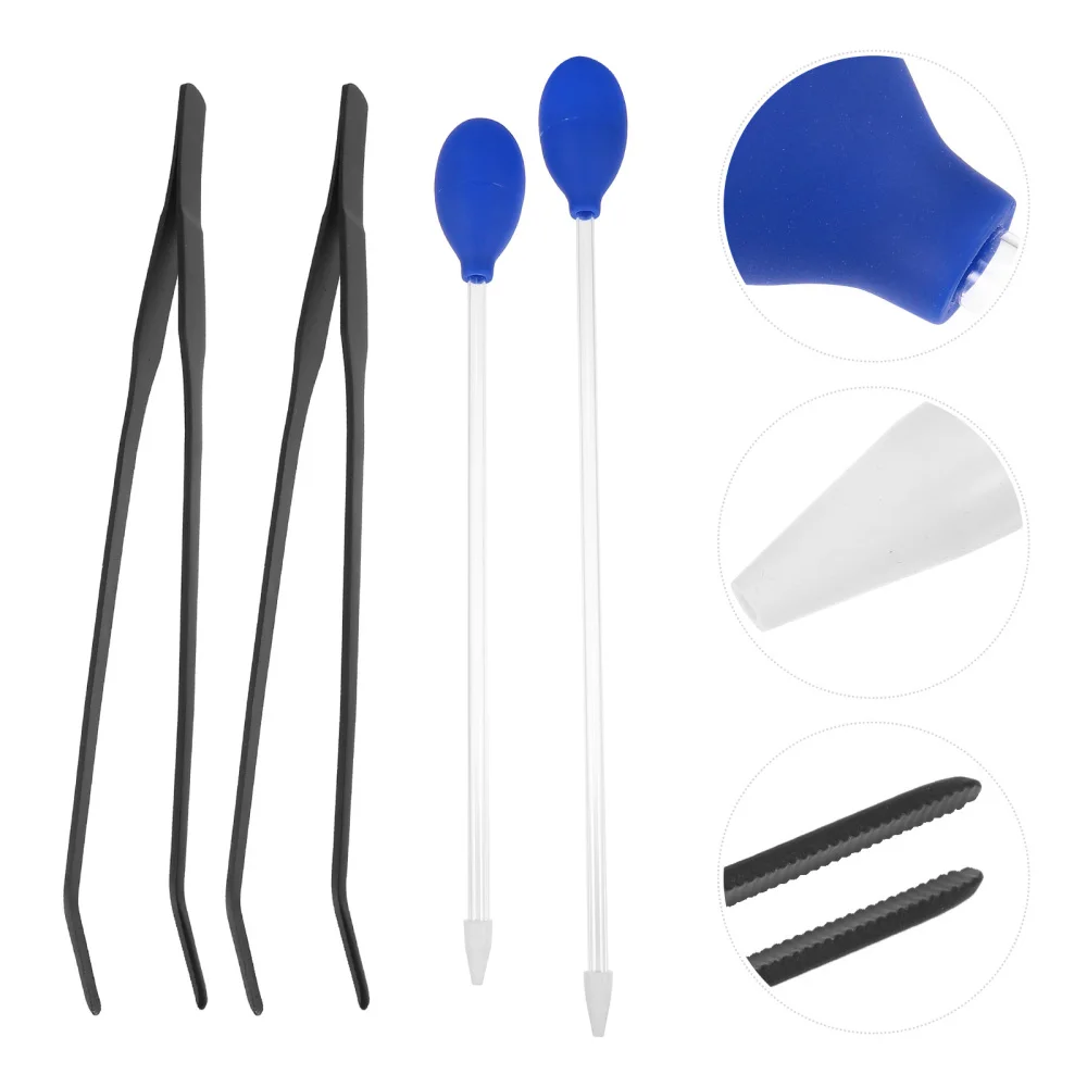 

4pcs Aquarium Fish Tank Pipette Cleaning Tools and Tweezers Chic Water Cleaner