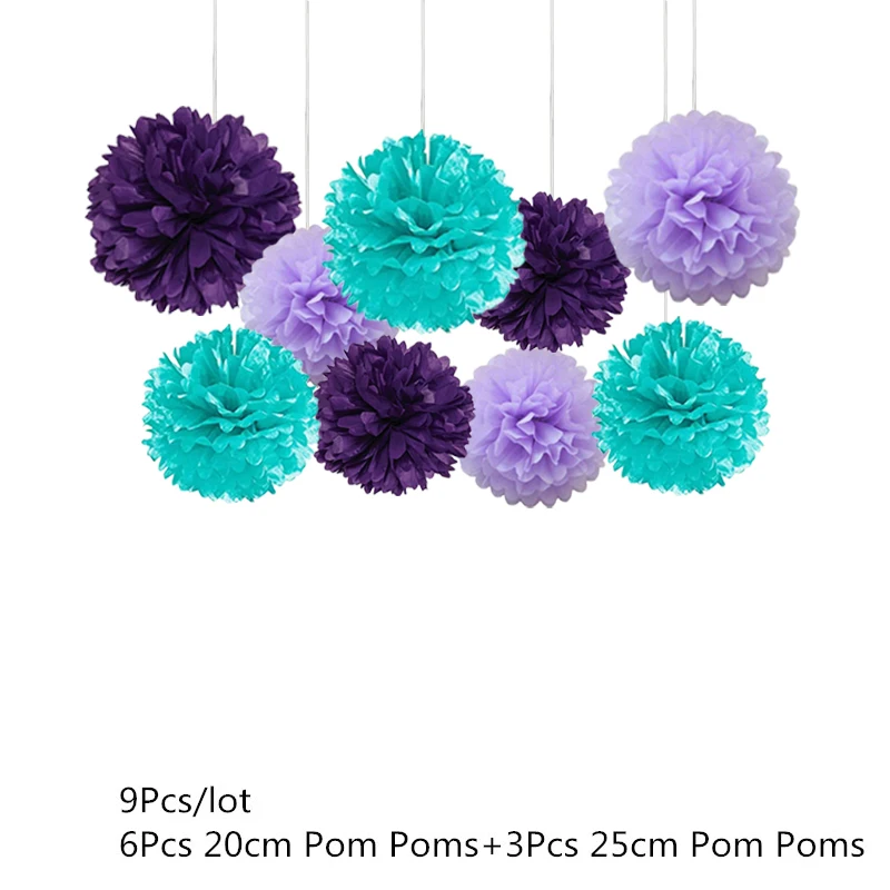 9Pcs Chicinlife 10 шт./лот, реквизит для фотосессии с изображением русалки, дня рождения, вечеринки для девочек, сувениры для свадьбы, вечерние принадлежности для украшения - Цвет: 9Pcs