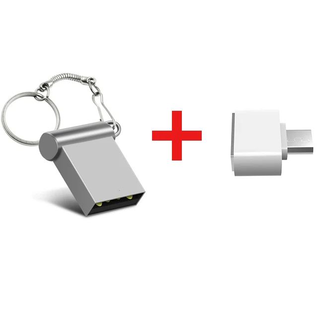 free micro adapter Высокоскоростной USB флеш-накопитель 64 ГБ, металлический накопитель 128 ГБ, 8 ГБ, флешка 16gb4гб, 32 ГБ, usb 3,0, usb-накопитель, карта памяти, бесплатный usb-конвертер - Цвет: free micro adapter