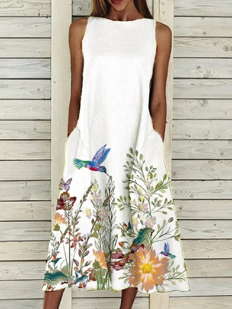 

2021 Summer New Floral Print Elegant Dress