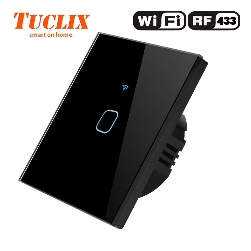 TUCLIX EU/UK настенный светильник с Wi-Fi, 1 комплект, 1 способ, 110-240 В, Кристальное стекло, панельный переключатель, водонепроницаемый, с сенсорным управлением