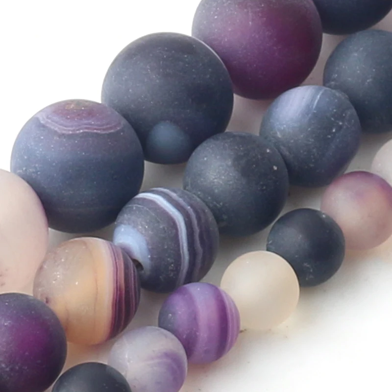 Круглые Бусины Из Друзового агата 6/8/10 мм натуральный матовый камень браслетов 15