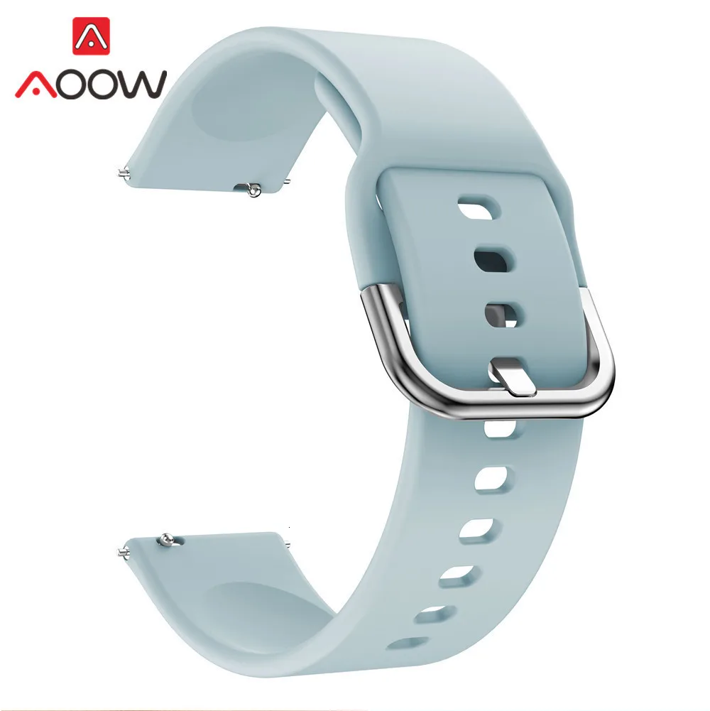20 мм силиконовый ремешок для часов samsung Galaxy Watch Active 2 42 мм gear S2 huawei Garmin Amazfit Active2 сменный Браслет ремешок