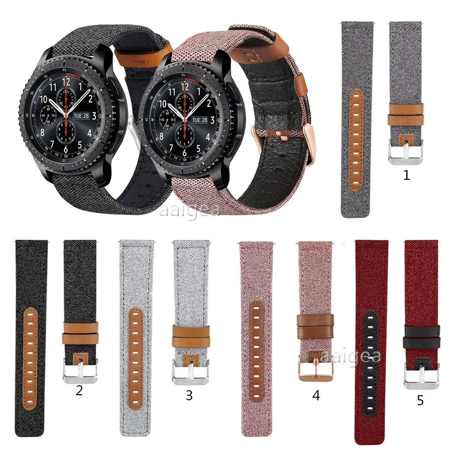 

Ремешок из холщовой ткани для Samsung Gear S3 Frontier S3 Classic, сменный Браслет для часов 3 45 мм, 20 мм 22 мм