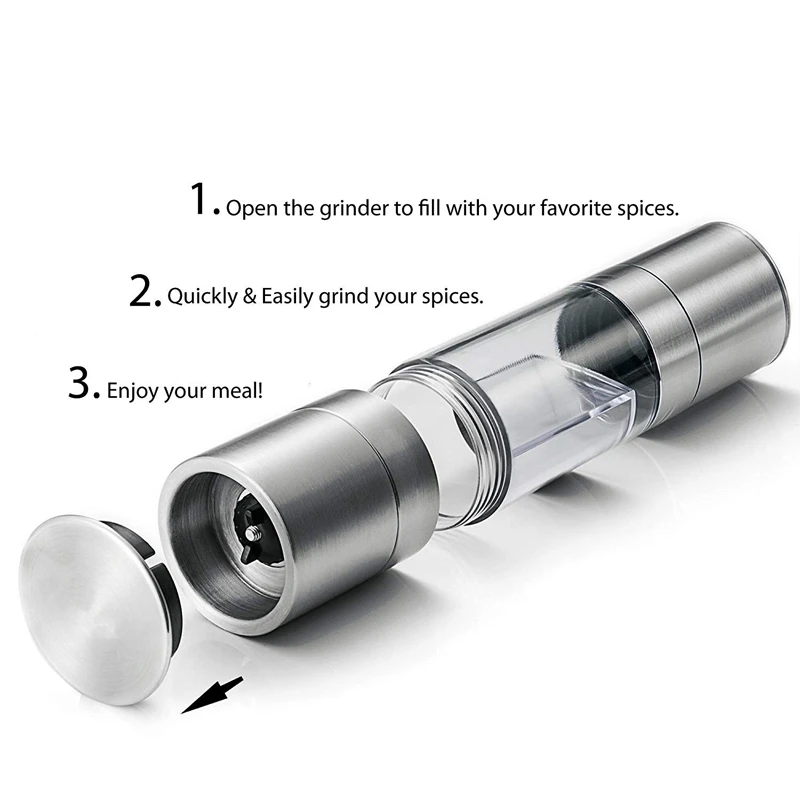 2 в 1 мельница для соли и перца набор Регулируемый Керамический шейкеры емкость