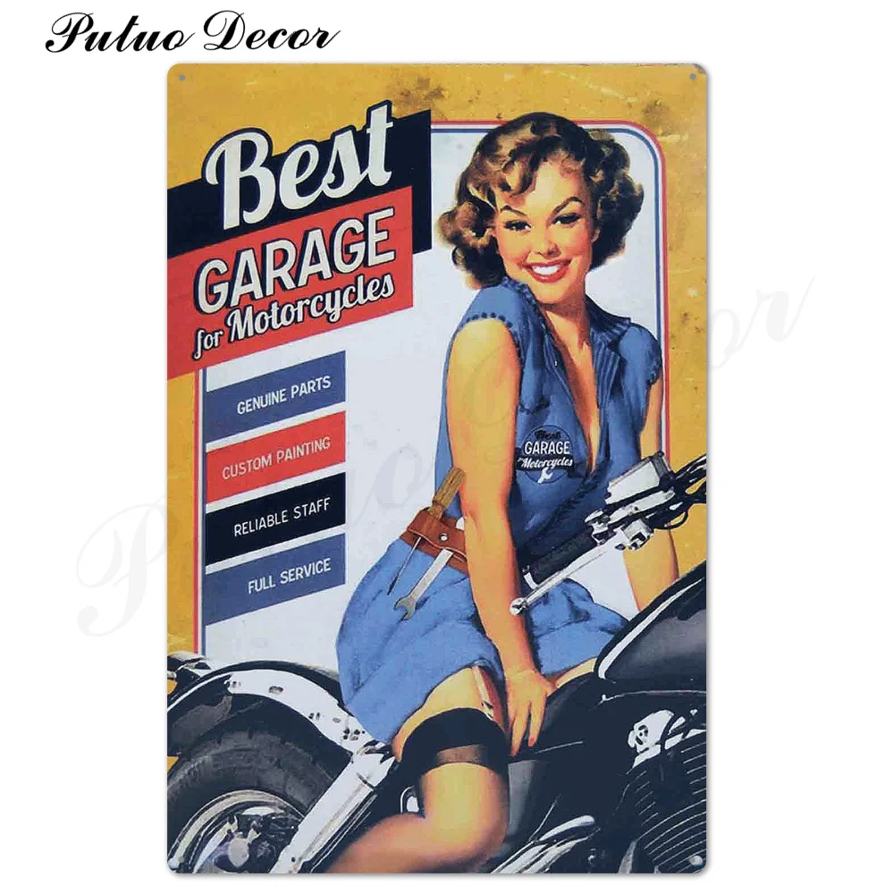 TH2016 Pin Up Girl Оловянная табличка металлическая винтажная Сексуальная металлическая вывеска Настенный декор для бара паба клуба человек пещера значки в стиле ретро металлическая живопись - Цвет: TH2016