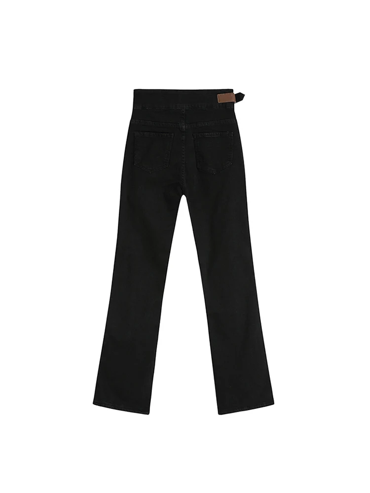 Женские плотные Бархатные расклешенные брюки джинсы с высокой талией флисовые