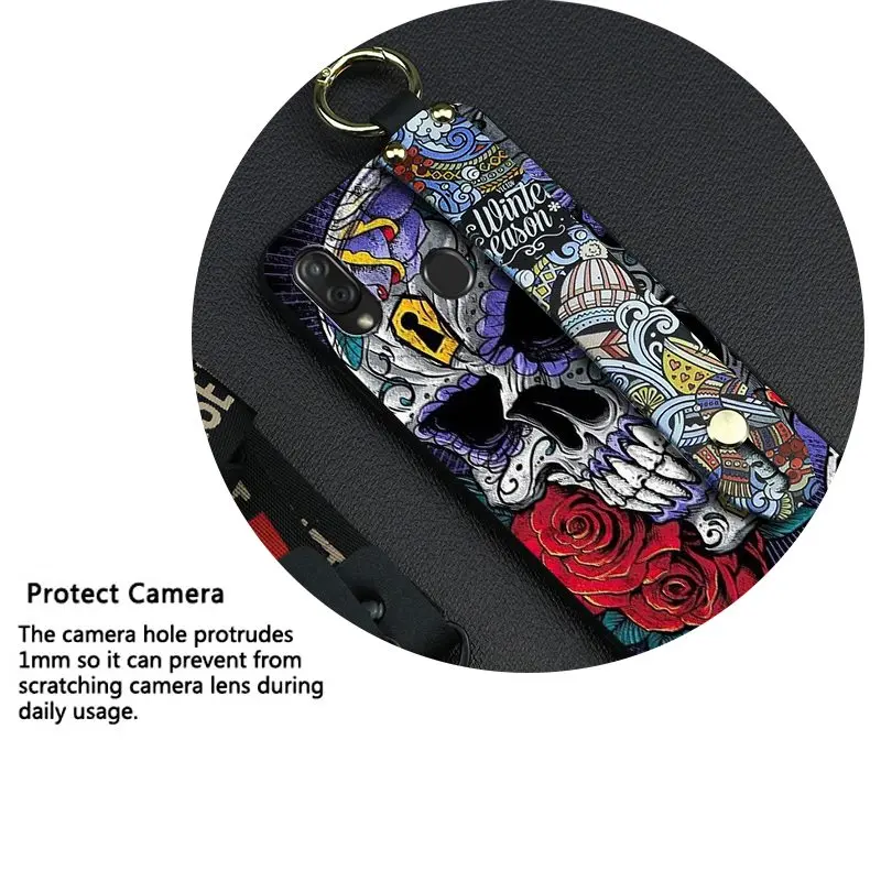 Shockproof Phone Case For ZTE V10 Vita Lanyard Graffiti Series Delicate Holder TPU Silicone Cover | Мобильные телефоны и