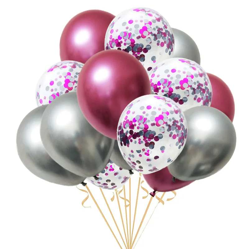 15 шт. черные и золотые воздушные шары с днем рождения металлические для детей