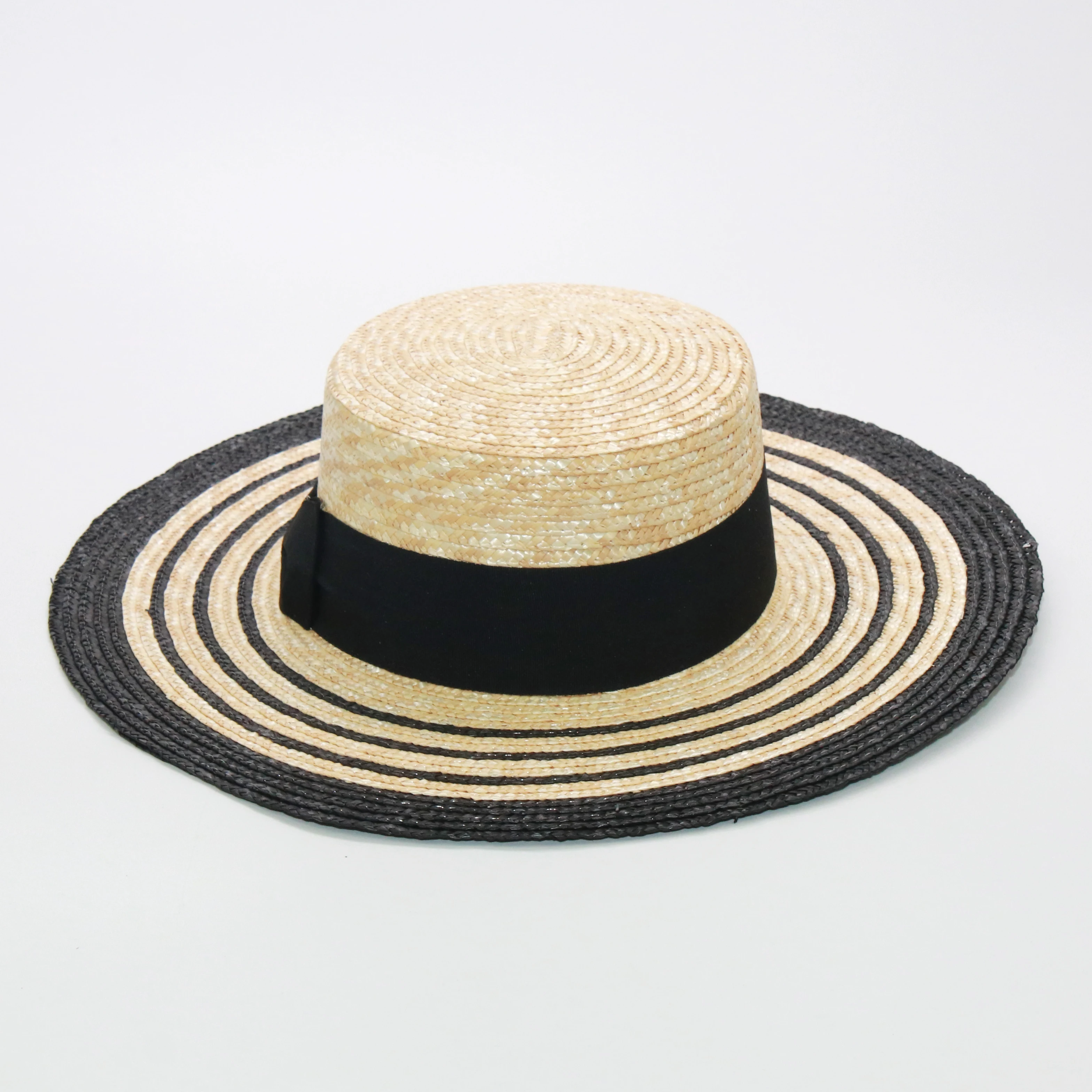 Модные соломенные солнцезащитные шляпы в полоску для женщин 2020 роскошные летние