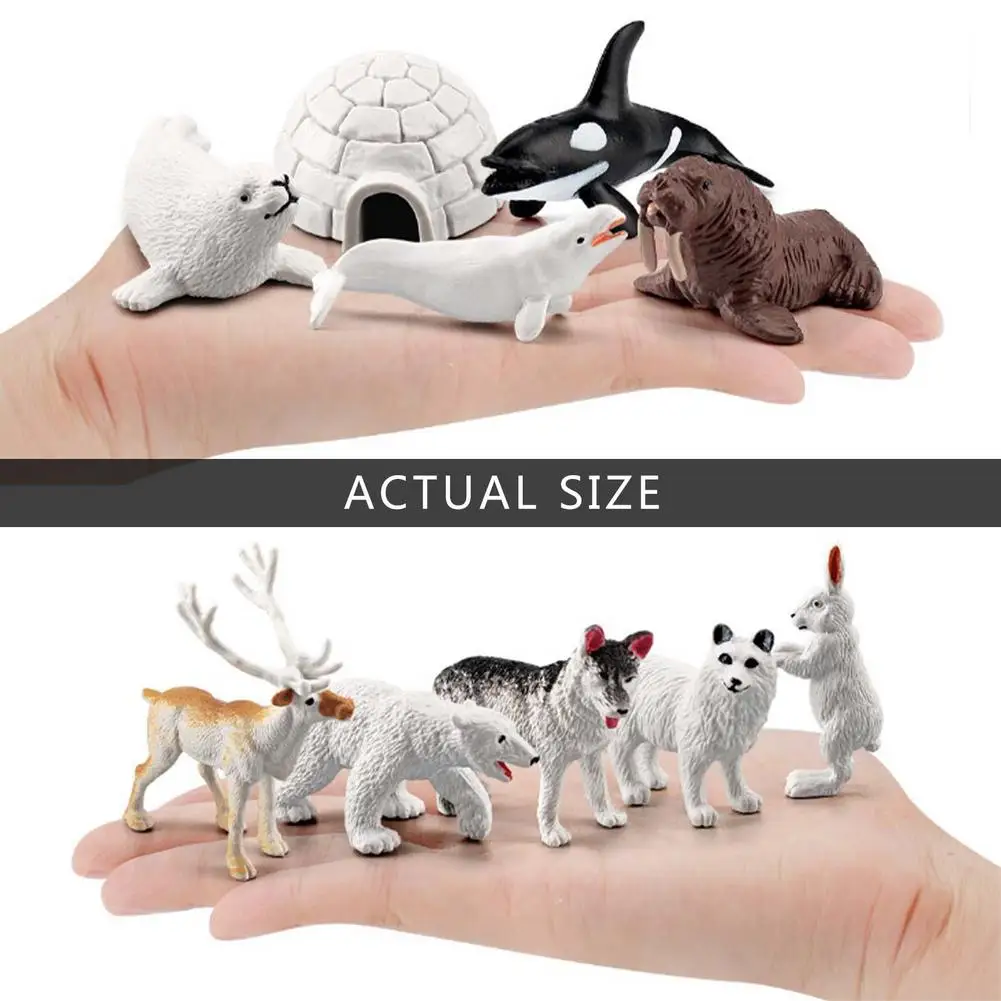 

Mini Sea Creature Toys Polar Bear Animal Figurines Realistic Arctic Animal Model 10 Pcs for Kids Birthday Christmas Gift