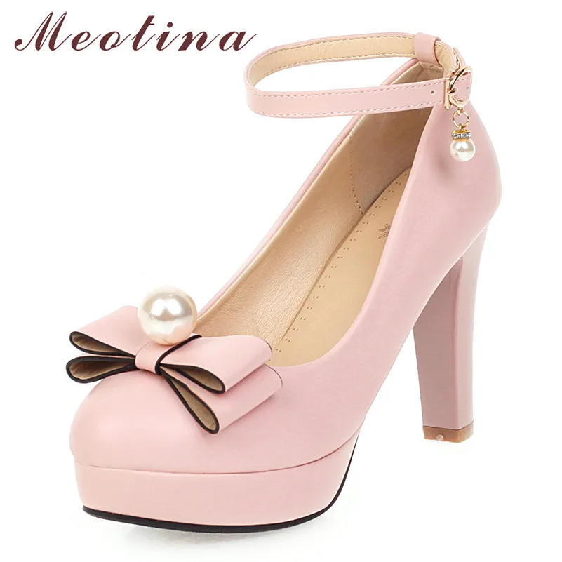 Meotina/женские туфли лодочки на высоком каблуке с ремешком щиколотке шпильке милым