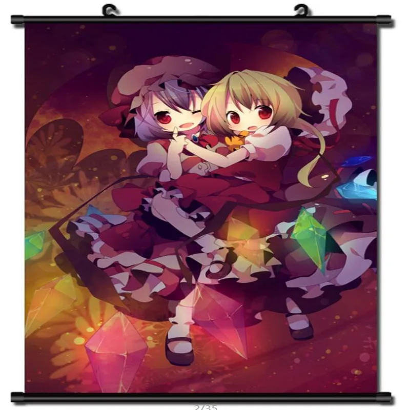 

Japanese Decorative Picture Anime TouHou Project the Embodiment of Scarlet Flandre Remilia Scarlet Home Decor Wall Scroll Poster