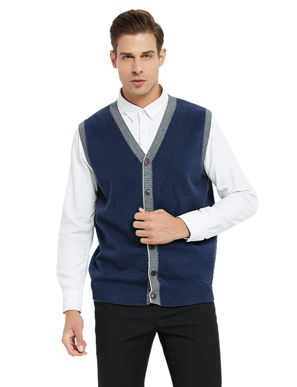 

Men's Sweater Cardigan Vest Slim Fit Stylish Button Down Knitted Autumn Winter Warm Comfortable Korean Style Casual Clothing