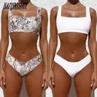 Женское бикини под змеиную кожу, женская одежда для плавания, леопардовые бикини, сексуальный женский купальный костюм, купальник пуш-ап, женская пляжная одежда, бикини для плавания