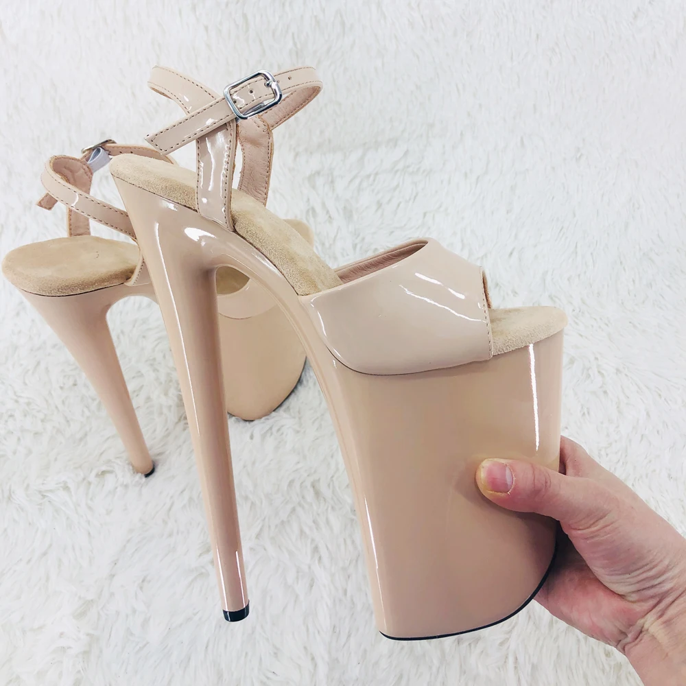 

Leecabe 23CM/9inches patent pu upper fish mouth Party High Heels Sandals Pole Dance shoes