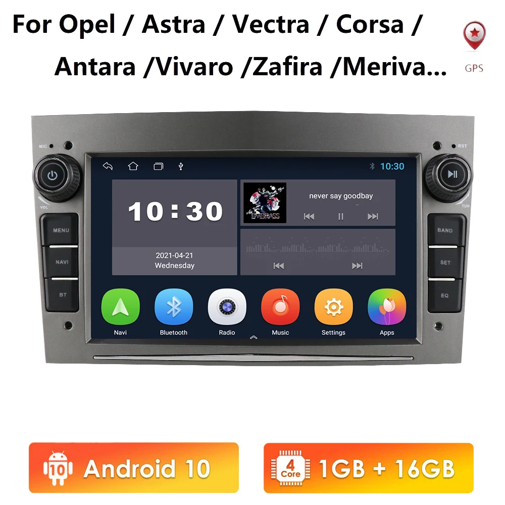 2 DIN Android 10 2G 64G Автомобильный GPS для opel Vauxhall Astra H G J Vectra Antara Zafira Corsa Vivaro Meriva Veda без DVD