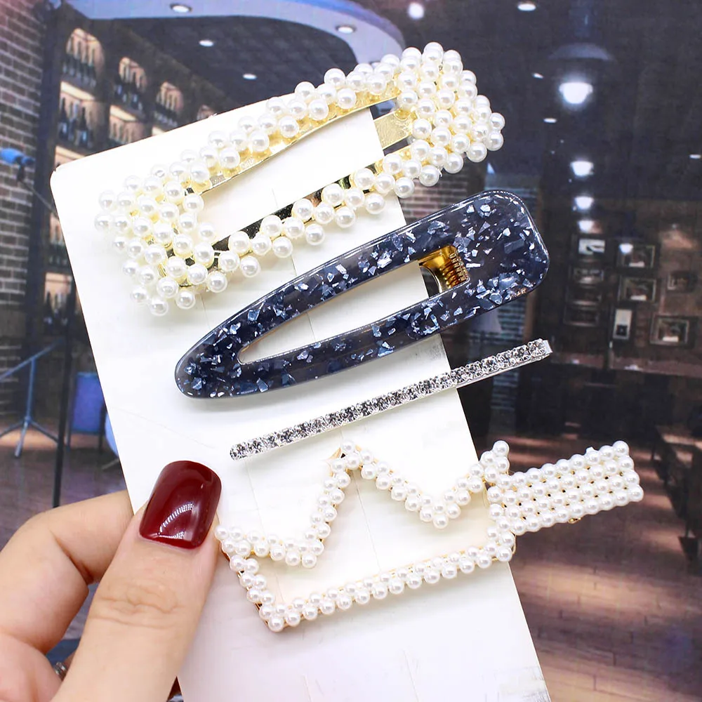 Ins Fashion 1 комплект женские элегантные жемчужные заколки для волос сладкий головной убор шпильки заколки аксессуары для волос из ацетатного волокна Набор для волос