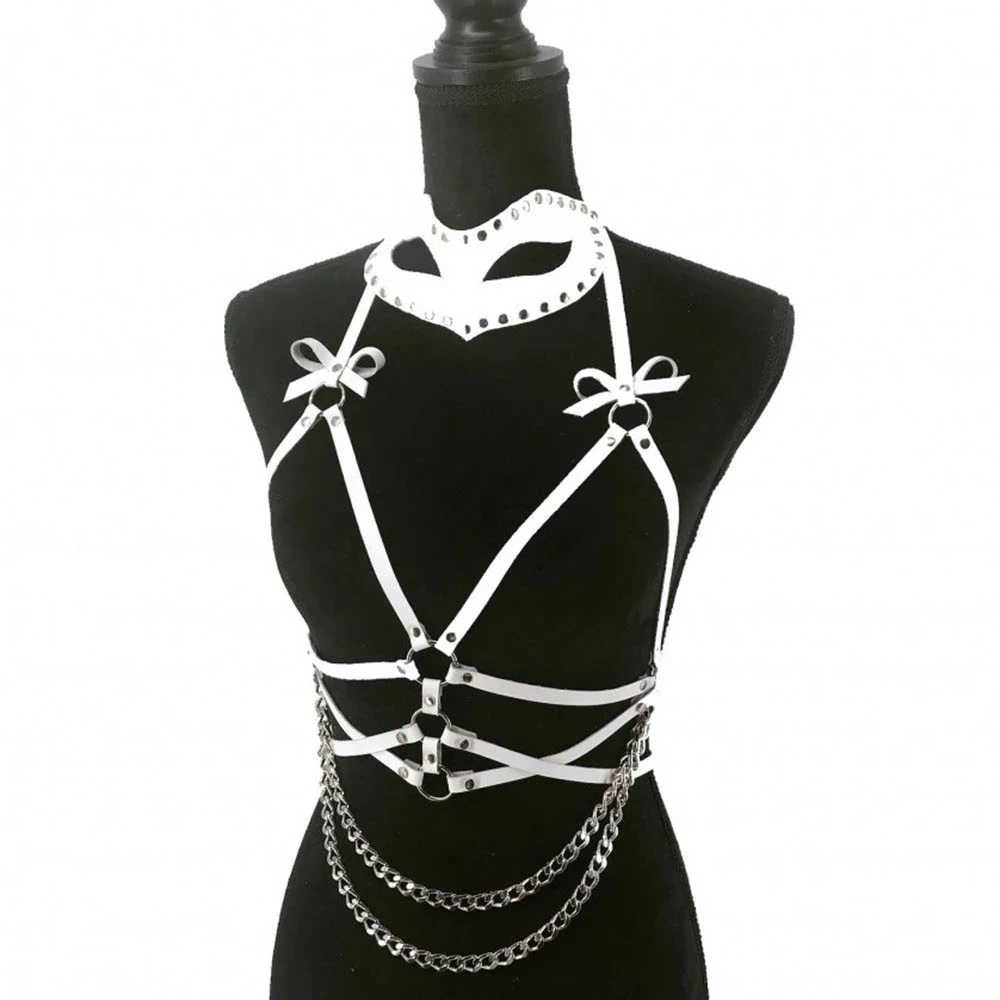 

Новинка, бандаж для сексуального тела, Портупея из искусственной кожи, женское нижнее белье, сексуальный женский бант, эротические игрушки ...