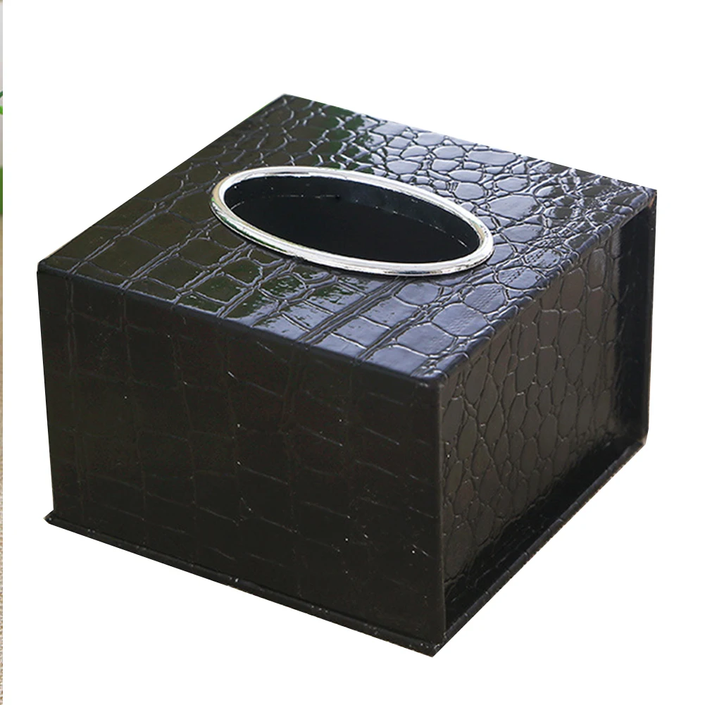 

Box Square Inner Car PU Leather Durable Stylish Waterproof Tissue Holder Home Office