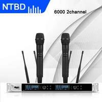 ntbd home ktv party stage performance wedding church skm6000 uhf 2 channel 2 handheld dual wireless microphone system dynamic