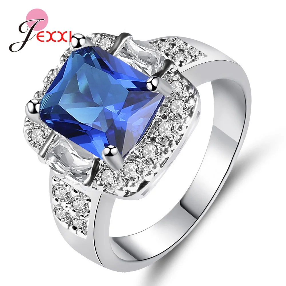 

Новое поступление, женские Свадебные обручальные кольца из стерлингового серебра 925 пробы, женские кольца с прозрачным кристаллом Стразы, м...