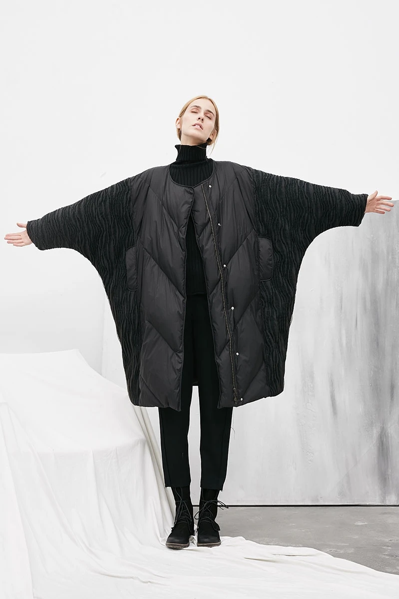 Зимний оригинальный дизайн Повседневный большой рукав летучая мышь толстый