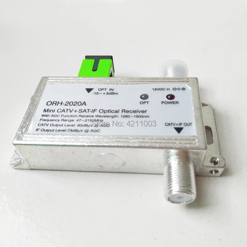 

FTTH optical receiver ORH-2020A with AGC 1260-1660nm 47-2150MHz MINI CATV + SAT-IF Optical receiver apc surge protector