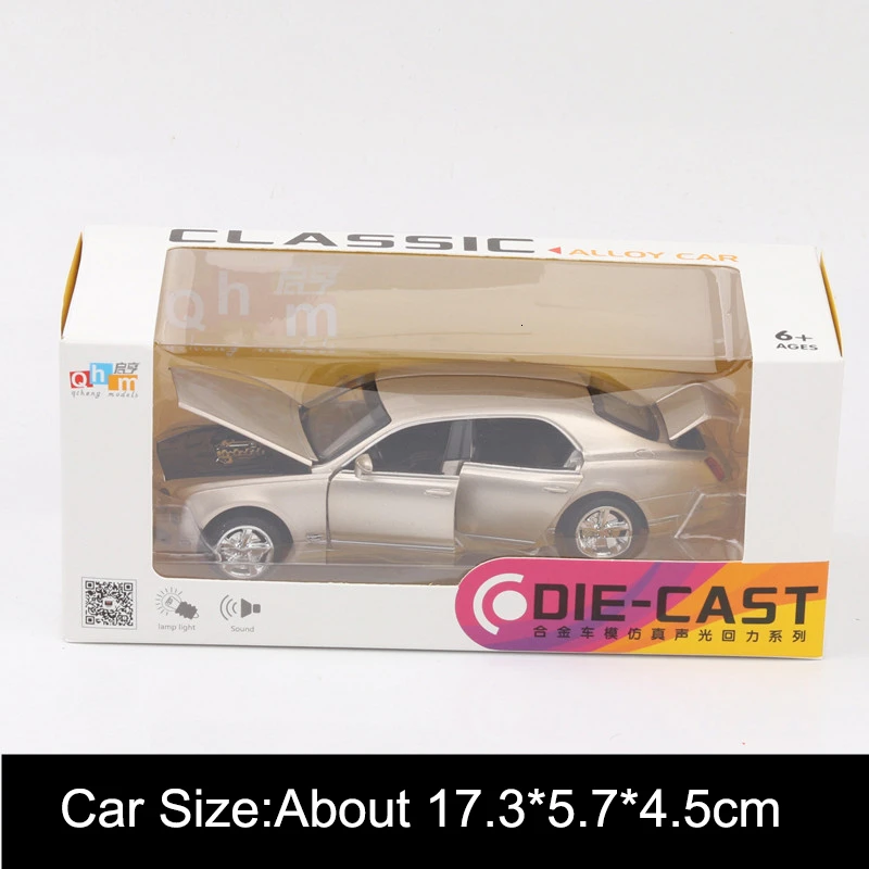 golden with box 1/32 модель автомобиля из сплава Mulsanne, игрушка, 6 открывающихся дверей, металлическая автоматическая модель литья под давлением, имитирующая светильник, детский подарок для коллекции игрушек - Цвет: golden with box