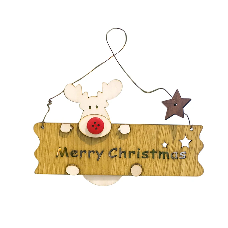 Деревянный Рождественский кулон в виде лося креативное подвесное украшение