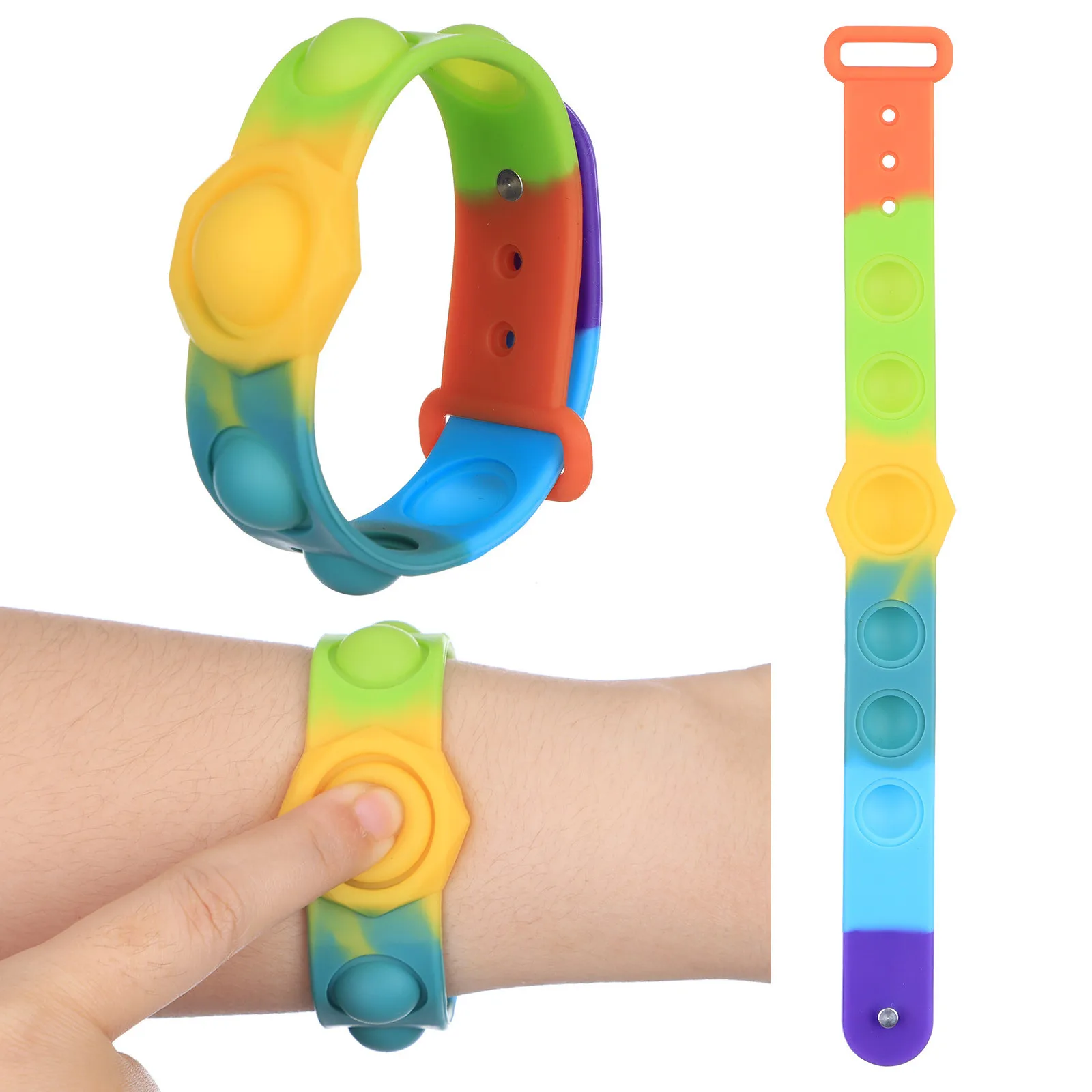 

Декоративный пресс-ионный браслет, пресс с пузырьками, Фоточувствительный браслет с изменением цвета, головоломка, сенсорная игрушка для д...