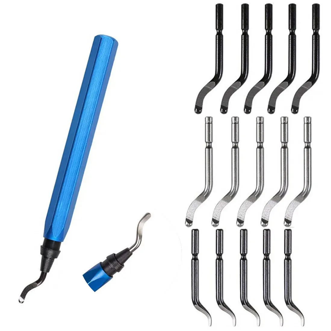 

Deburring Blade Handling Burr Metal Repair Deburring Tool Kit15 Pieces Router Bit Rotating Remover Manual Deburring Wood Plastic