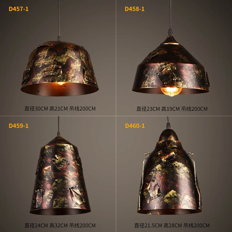 Retro nostalgic iron rust color single head chandelier heavy industry wind aisle staircase restaurant creative lamp | Лампы и