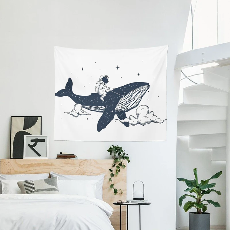 Настенный гобелен с изображением Кита декор для спальни ткань дивана покрывало
