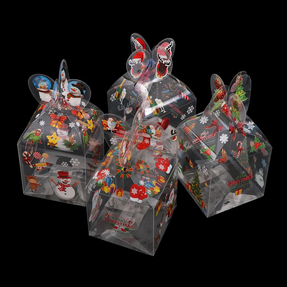 Прозрачная коробка для конфет рождественские украшения Подарочная и упаковка