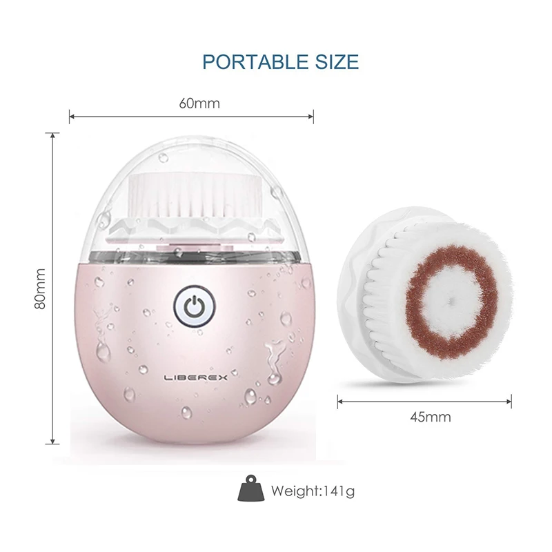Liberex яйцо колебание Очищающая щетка для лица с питанием устройства очистки 3