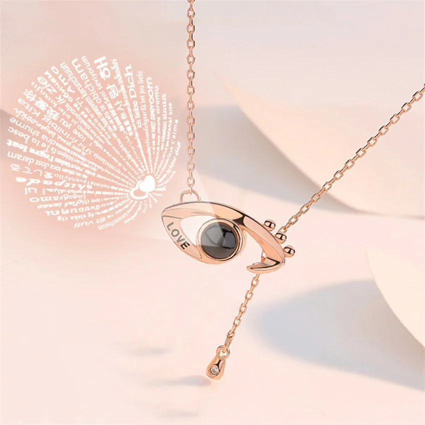 Ожерелье от сглаза с проекцией ожерелье надписью Я люблю тебя на 100 языках