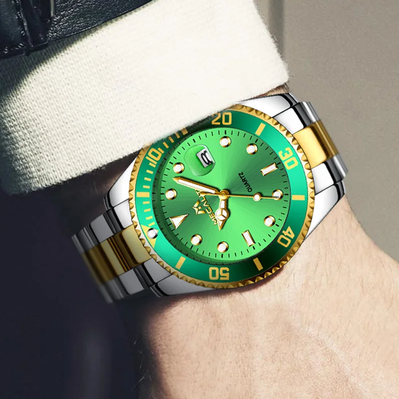 MEGALITH мужские роскошные часы водонепроницаемые Календарь Бизнес наручные Модные