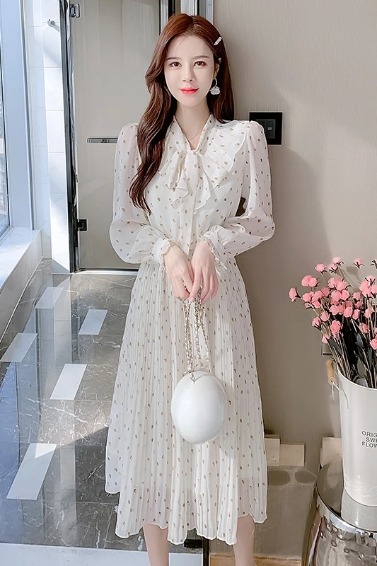 

COIGARSAM Chiffon Women Long dress New Spring High Waist Dresses 8062