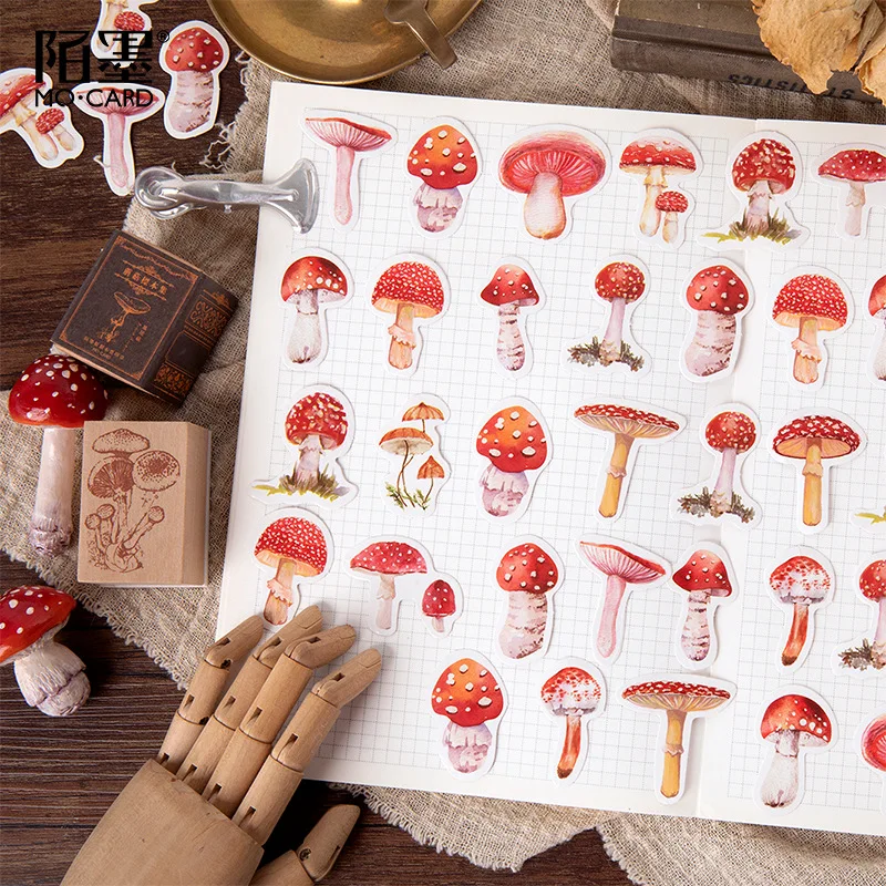 

45pcs/pack Kawaii Mushroom Decorative Scrapbooking Craft Sticker Diary Album Sticker Adhesive